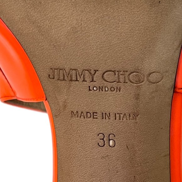 Jimmy Choo Orange Strapy 4" Heeled Sandals  Size 36 (US Size 6) - Picture 9 of 11